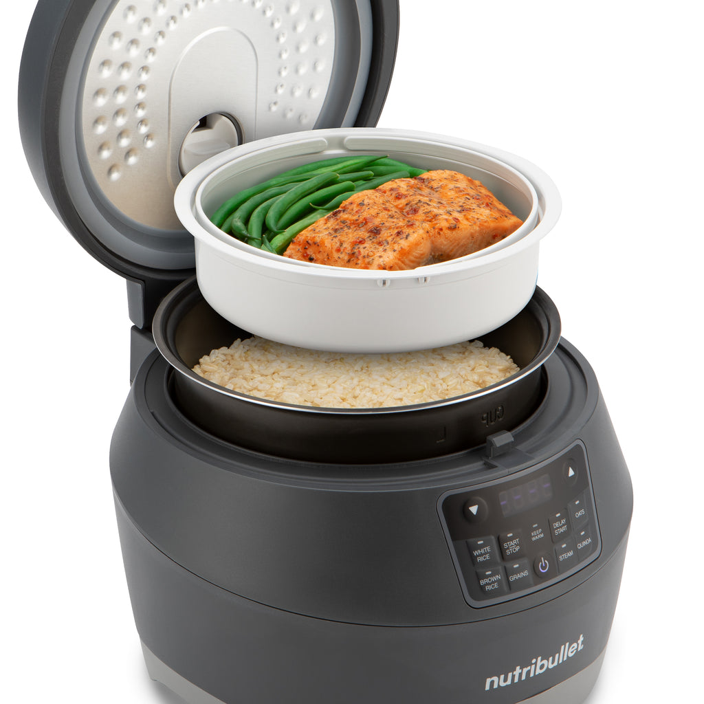 Instagram: Grain lovers, rejoice! 🌾🍚 Our NutriBullet EveryGrain Cooker  is here to simplify your cooking game. With its easy-to-use functions and  versatile cooking settings, you can effortlessly whip up perfectly cooked  rice